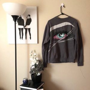 Kawaii eye grey sweatshirt